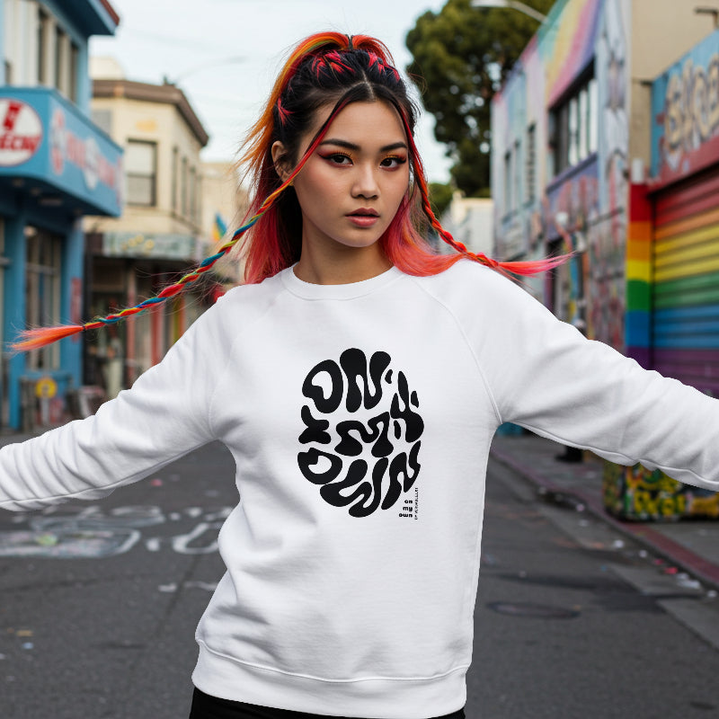"Waveform 01" “On My Own” Abstract Streetwear Sweatshirt