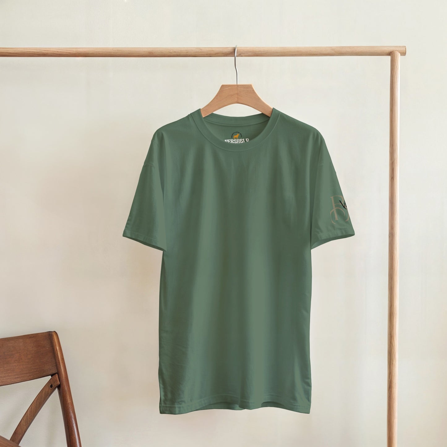 Minimalist Monogram Sleeve T-Shirt – Forest Green | Unisex Fit