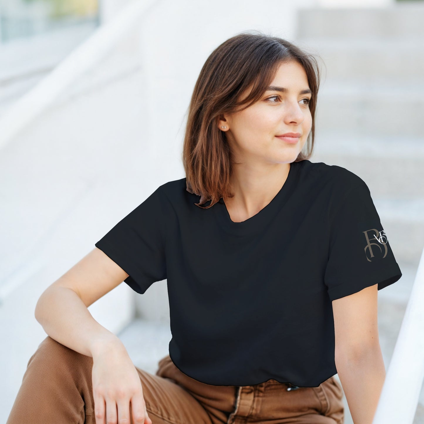 Minimalist Monogram Sleeve T-Shirt – Forest Green | Unisex Fit