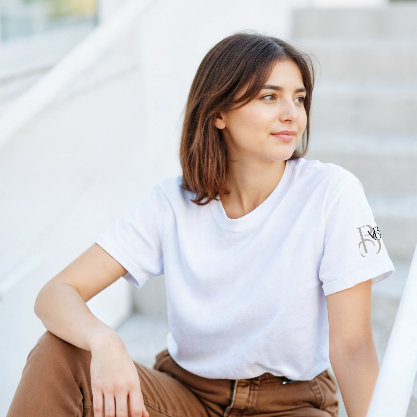 Minimalist Monogram Sleeve T-Shirt – Forest Green | Unisex Fit