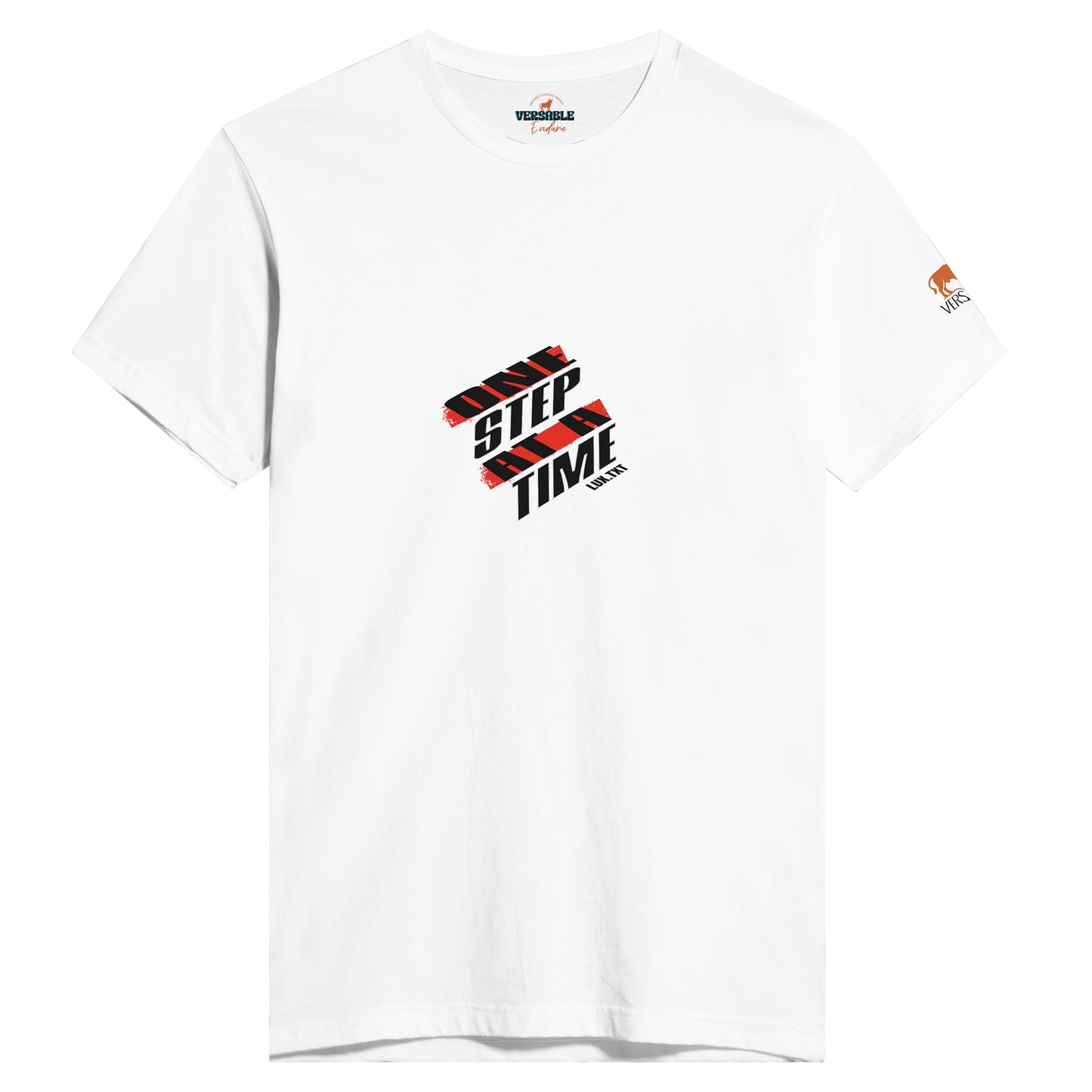 "One Step at a Time" Motivational Graphic T-Shirt – Men's Fitted Tee